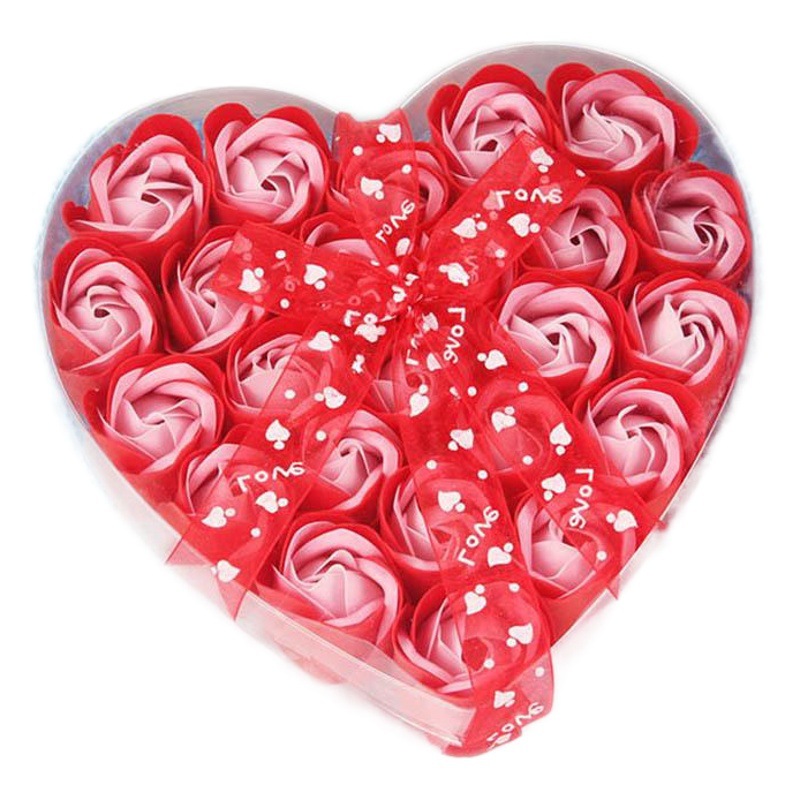 Sanba Festival regalo caja de regalo 24 en forma de corazón jabón flor boda inauguración decoración artificial Rose jabón flor