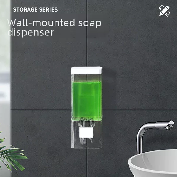 Modern and Simple Hotel Hanging Wall-mounted Soap Dispenser Without Punch and Traceless Hanging for Kitchen and Bathroom