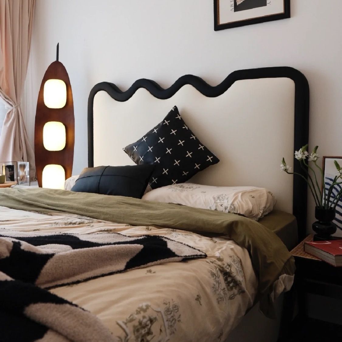 Bedside Backboard, Separate Integrated Floor-Standing Headboard, Soft-Packed Backboard, Light Luxury New Backboard, Single Purchase Solid Wood