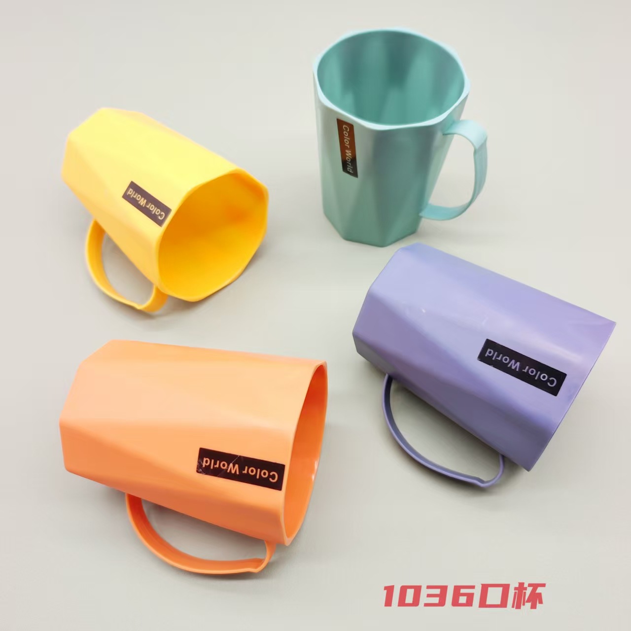 Simple Diamond-shaped Mouthwash For Home Use, Couple's Toothbrush Hotel Bathroom Wash Cup, Shatter-resistant Plastic_voghion.com