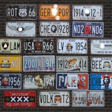 欧美复古做旧车牌装饰墙饰酒吧咖啡馆KTV餐厅室内个性壁饰铁皮画