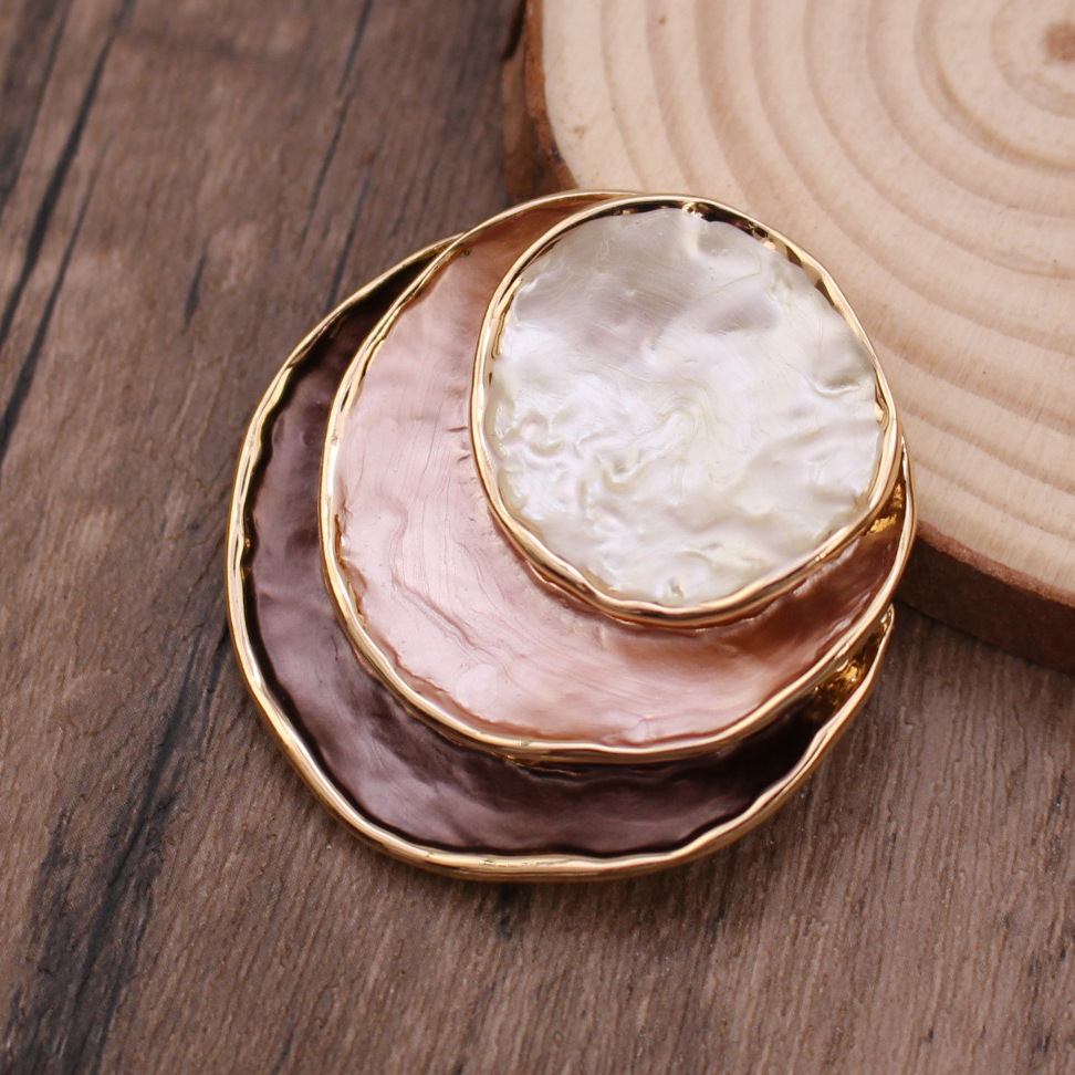 그린 버드 다크 브라운 3 층 브로치-(골드)