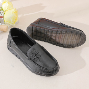 Кожаная комфортная обувь для кожаной обуви для матери, для среднего возраста, мягкая подошва, из натуральной кожи