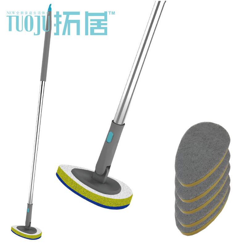 Amazon's Best-Selling Large Household Bathroom Mop with Replaceable Sponge Brush for Floor Cleaning