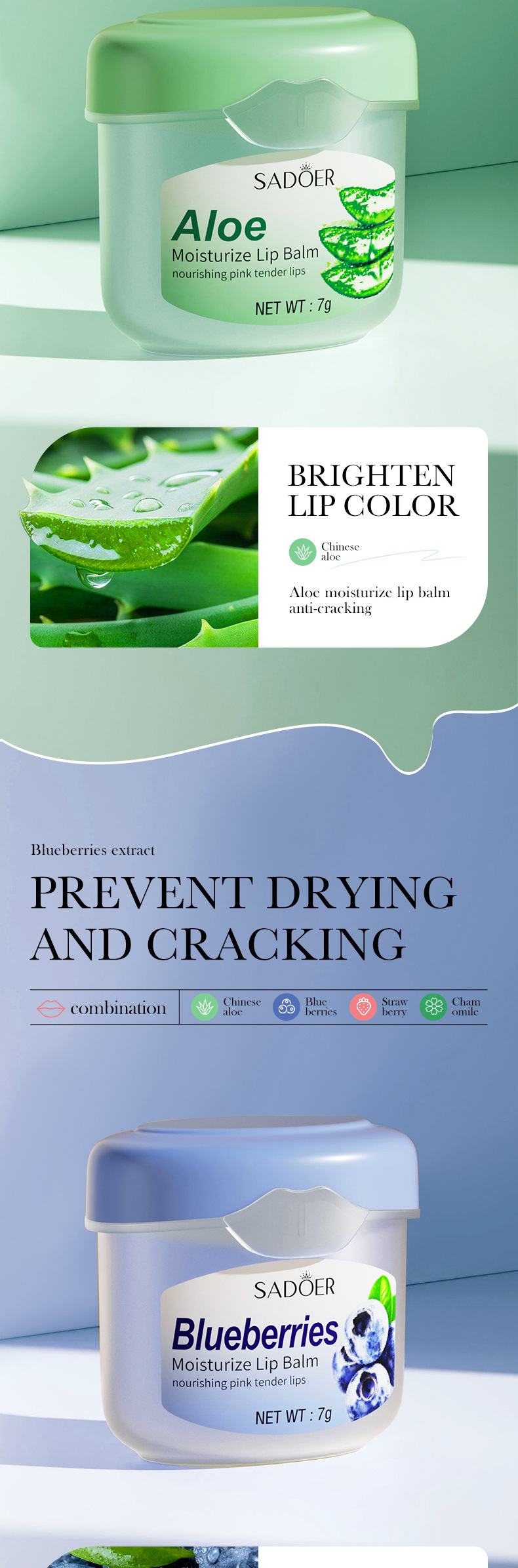 SADOER All English Strawberry Anti Cracking Moisturizing Lip Lippenstift_voghion.com