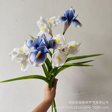 梦幻系列 仿真花油画鸢尾花爱丽丝PU假花 婚庆花艺家居配材插花艺