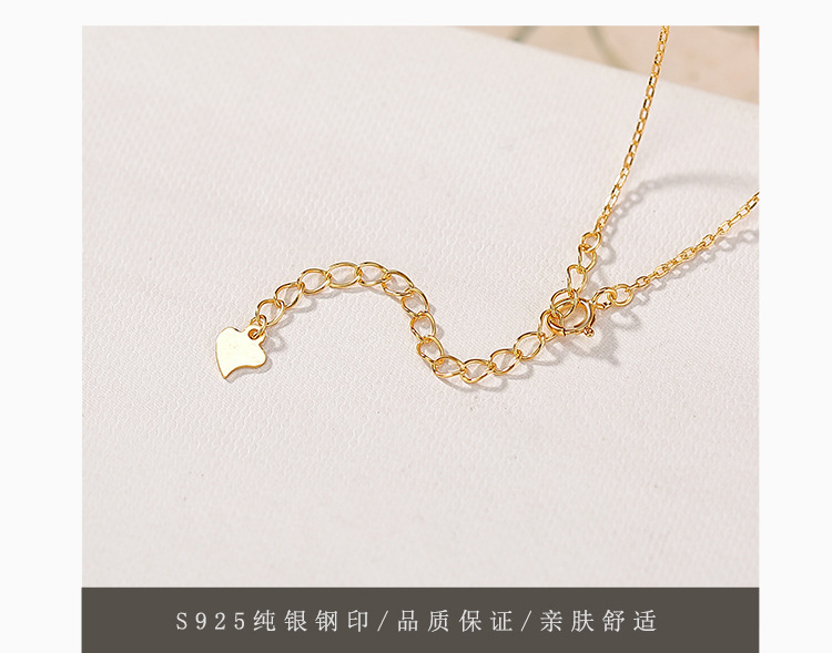 Dây chuyền bạc S925 mạ vàng hồng đính mã não xanh ngọc lục bảo hình học — Kiểu Phỉ Thúy chi tiết 6
