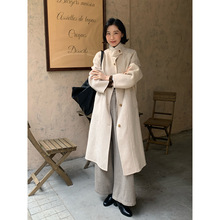 THE MIND骆驼绒高端呢子大衣2025冬装韩版长款双面尼外套女T5858