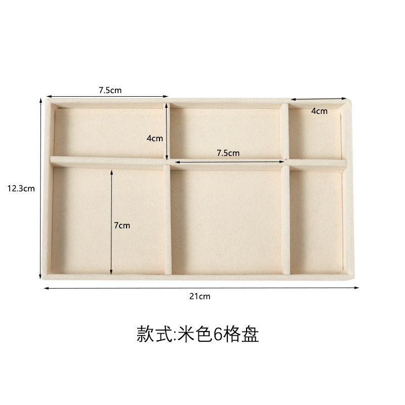 Bandeja de almacenamiento de joyas Bandeja de franela Pendientes Anillo Collar Caja de almacenamiento Caja de joyería Soporte