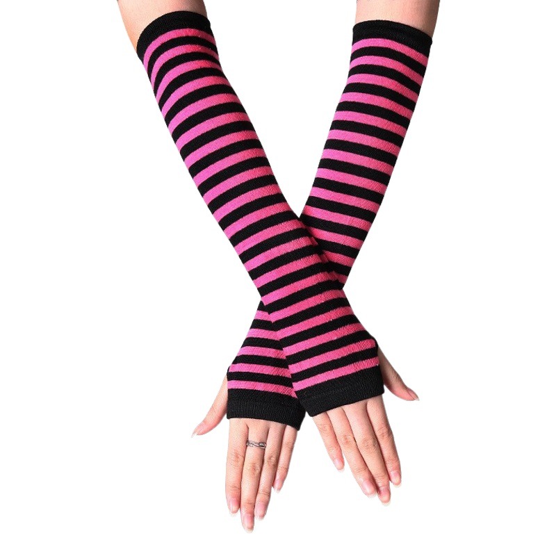 Korean Style Women's Gloves Half Finger Gloves Women's Winter Cute Autumn and Winter Long Gloves Arm Cover Finger-exposed Wool Gloves