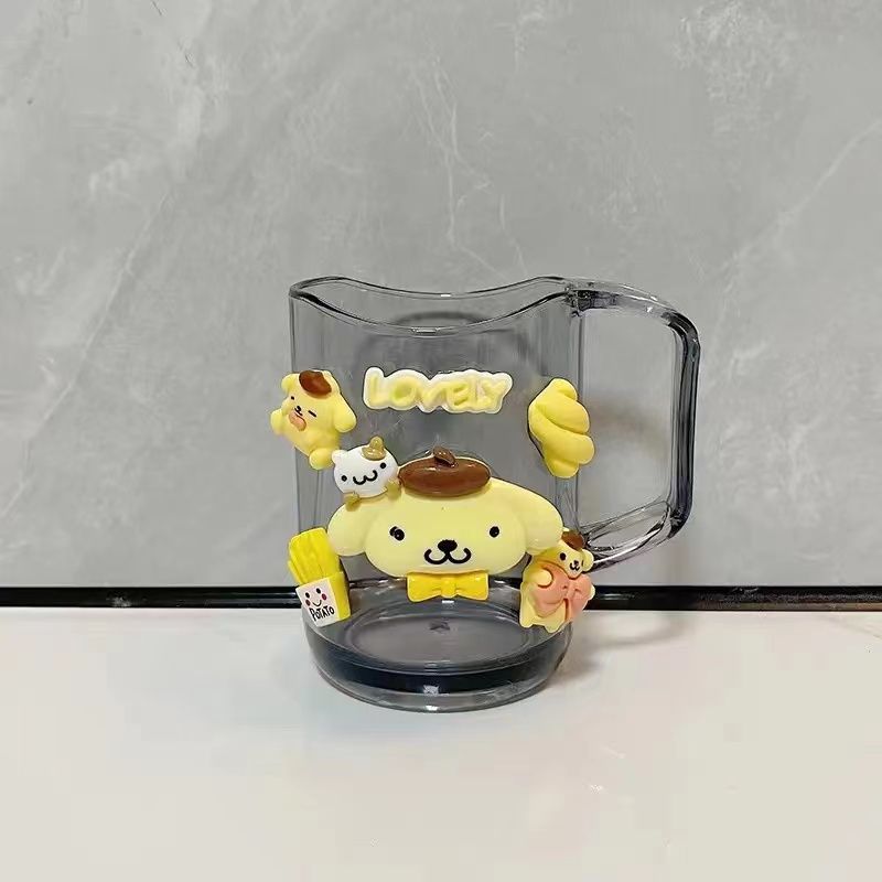 Semi-transparent curved cup-single transparent black patch dog