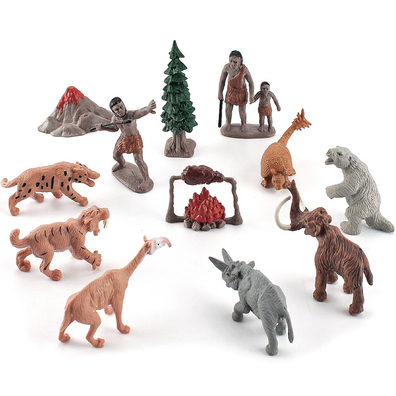 Simulated Ancient Times Primitive Prehistoric Behemoth Animal Ornament Model Set Static Sword-Toothed Tiger Heavy-Footed Beast Simulated Ancient Times Primitive Prehistoric Behemoth Animal Ornament Model Set Static Sword-Toothed Tiger Heavy-Footed Beast