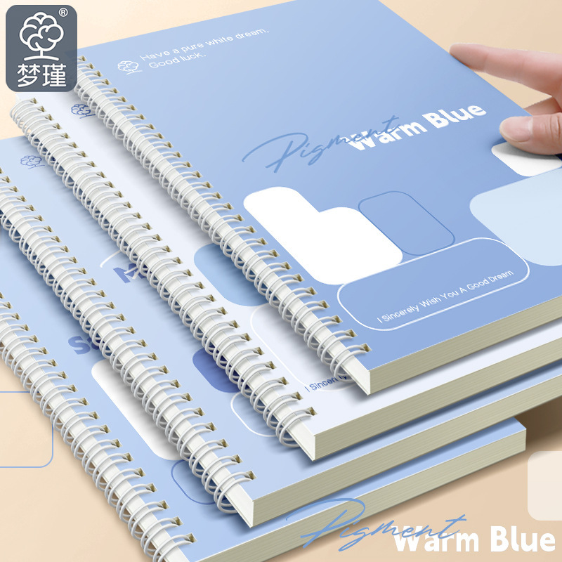 Libro de bobina azul simple B5 cuaderno grande A5 lindo cuaderno de bobina para estudiantes