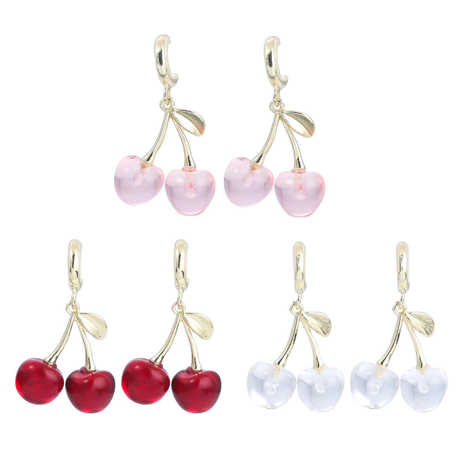 16g Weight Alloy Ear Needle Material Drop Earrings Classification 1 Pair Quantity Casual, Daily Occasion Zinc alloy Material Cherry Pattern Women's Gender Sweet Style 1 Pair Sweet Cherry Zinc Alloy Drop Earrings 22