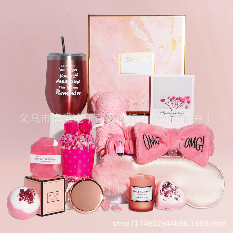 Rose Gold Accompanying Gift Cross-border Gift suit Aromatherapy Candle Bath Gift Box Cosmetic Mirror Eye Mask Care suit Rose Gold Accompanying Gift Cross-border Gift suit Aromatherapy Candle Bath Gift Box Cosmetic Mirror Eye Mask Care suit