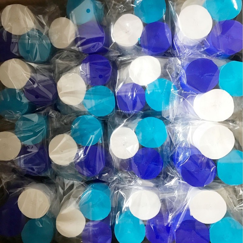 彩色皱纹纸卷套装拉花飘带生日派对儿童房背景墙装饰气球流苏彩带|undefined