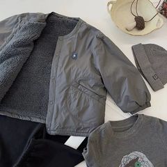 格好いいファッション韓国の子供服男の子とベルベットのコート秋冬の人気暖かい冬のごろつきの子供の上着.