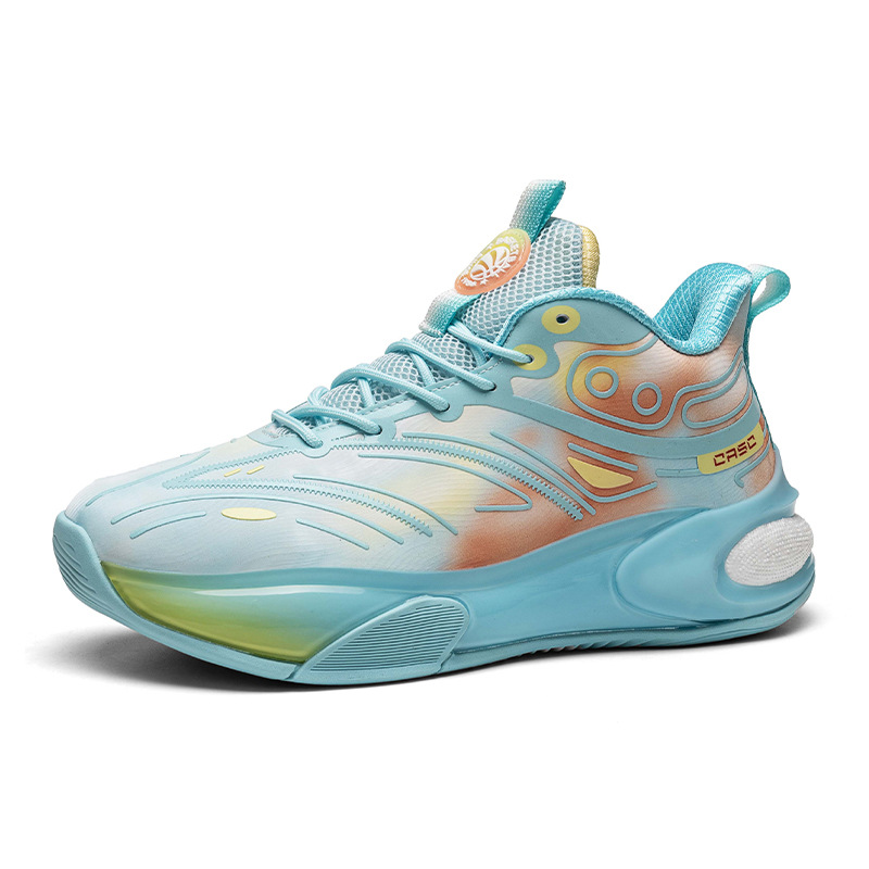 Zapatos deportivos para hombres 2024 nuevos zapatos de baloncesto para hombres fricción sonora de color de amortiguación de zapatos juveniles de estudiantes zapatos de fútbol para hombres