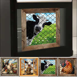 动物奶牛厨房烤箱洗碗机装饰贴纸CH81706跨境绘本可移除墙贴跨境