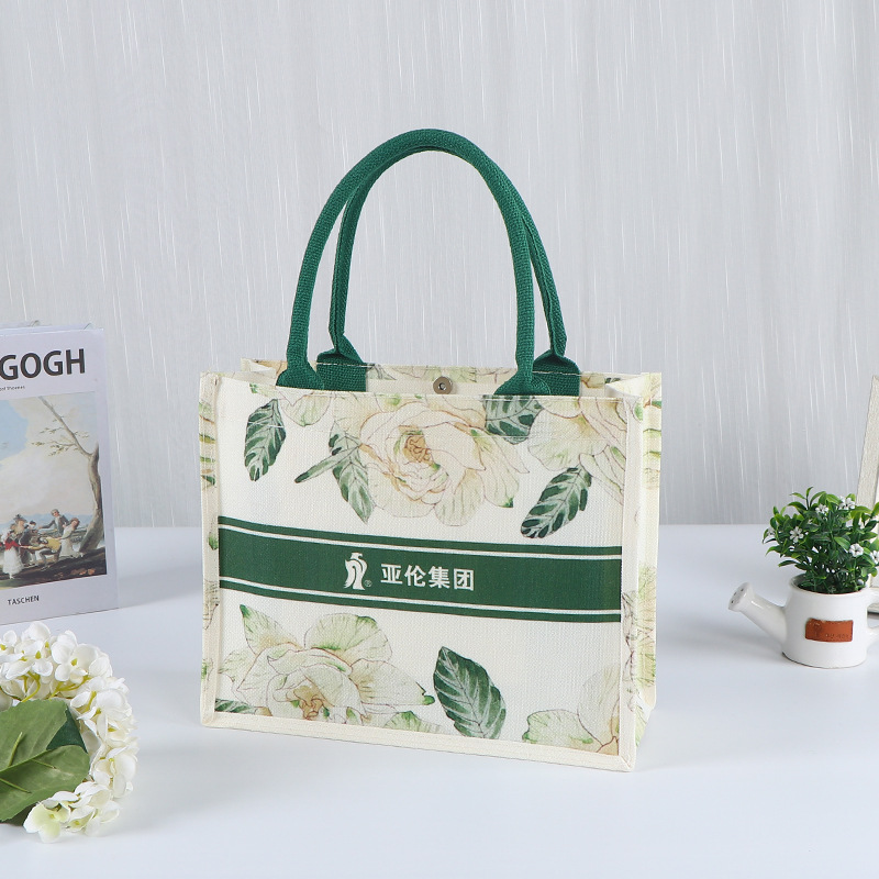 Bolso de tote de lona portátil tridimensional, logotipo impreso personalizado, publicidad, compras de gran capacidad, bolsa de regalo de lona cultural y creativa