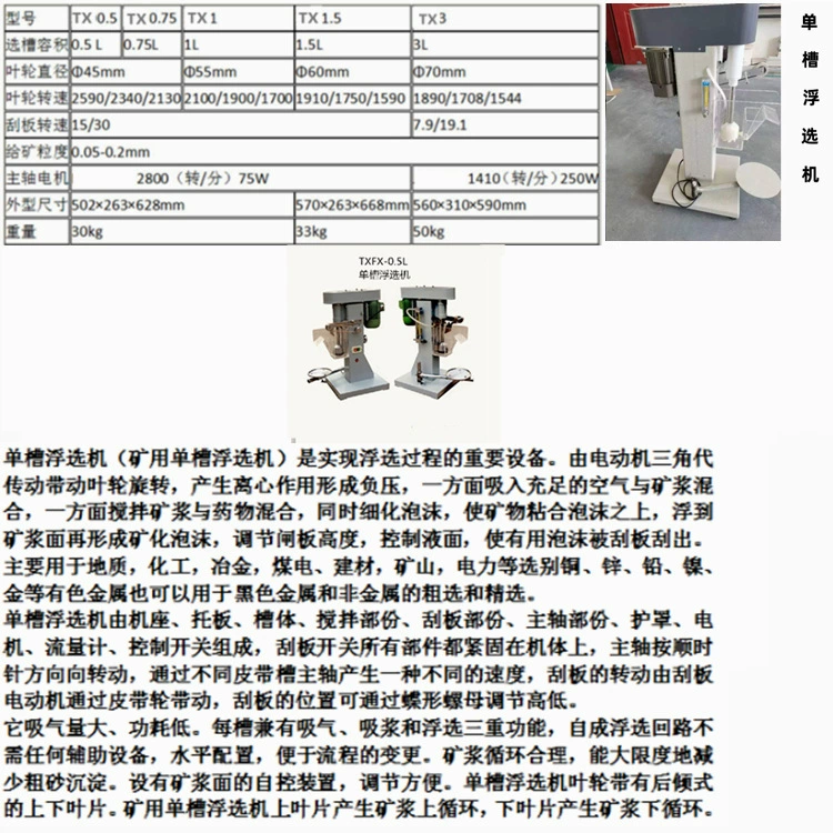 Лабораторная однобаковая флотационная машина XFD-1.5
