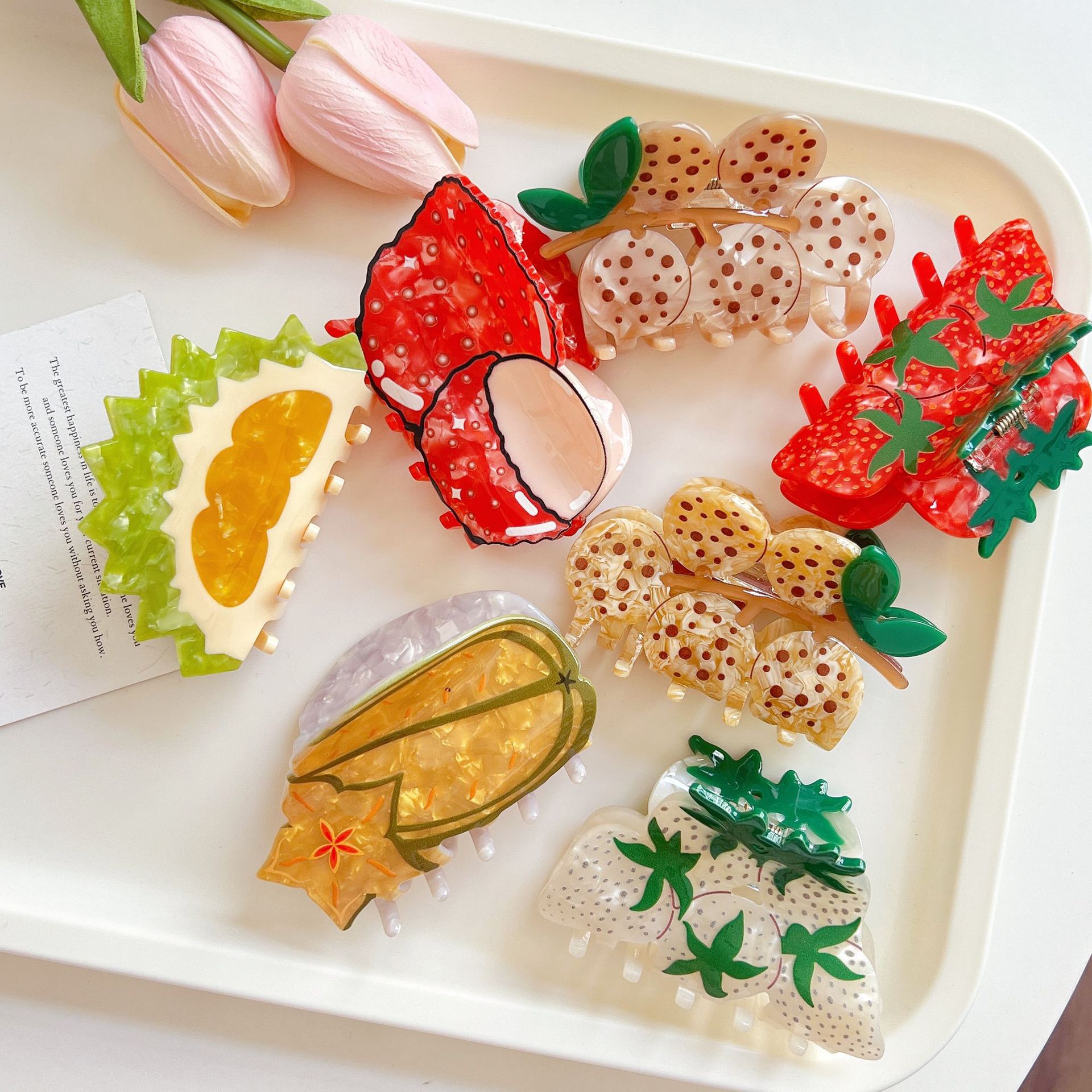 40g Weight Hair Claws Hair Accessories Type 1 Piece Quantity Cute Women's Fruit Strawberry Acetic Acid Sheets Hair Claws