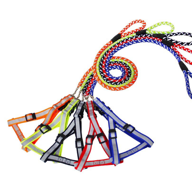 Correa de perro correa de pecho reflexivo gato cadena collar grande, mediano y pequeño perro mascota caminar perro Correa en stock