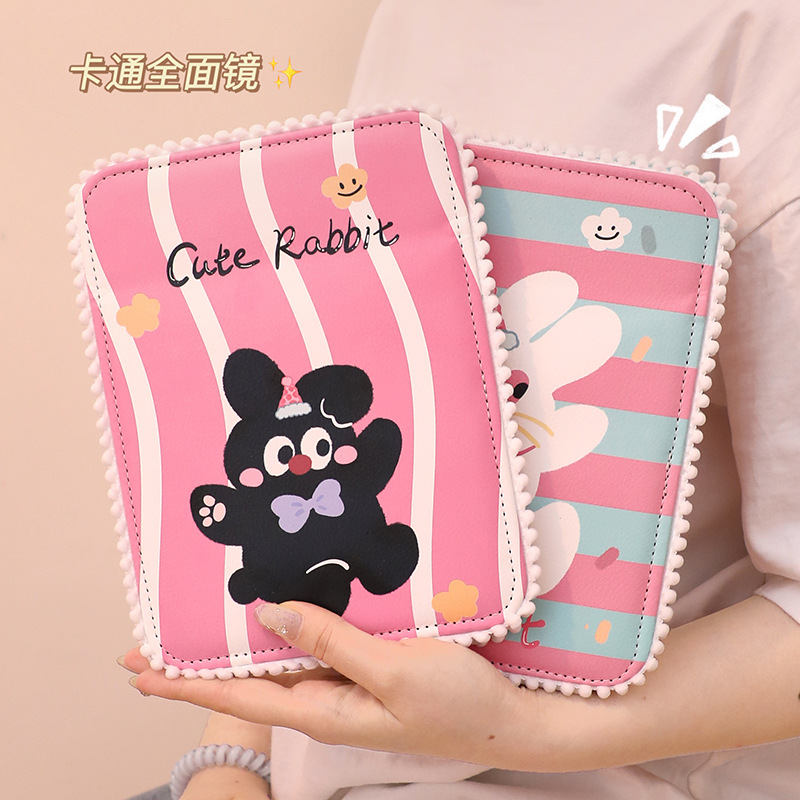 Espejo de maquillaje plegable de escritorio, dormitorio de escritorio, mesa de maquillaje de dormitorio, camarera, pequeño espejo encantador con usted