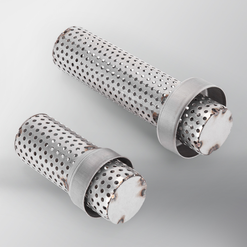 Motorcycle exhaust pipe muffler universal O-shaped mesh muffler high temperature porous back pressure muffler noise reduction