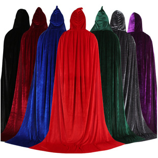 Halloween Grim Reaper Cloak Adult Vampire Cloak Witch Black Red Cloak Ghost Velvet Demon Cloak Suit