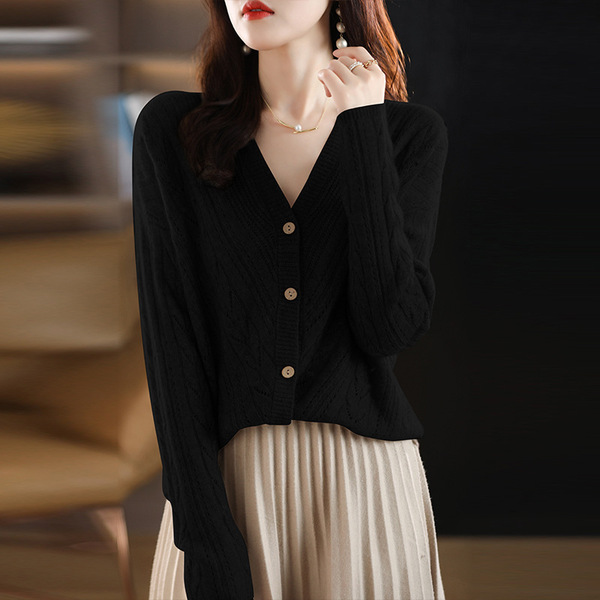 Spring woolen short cardigan