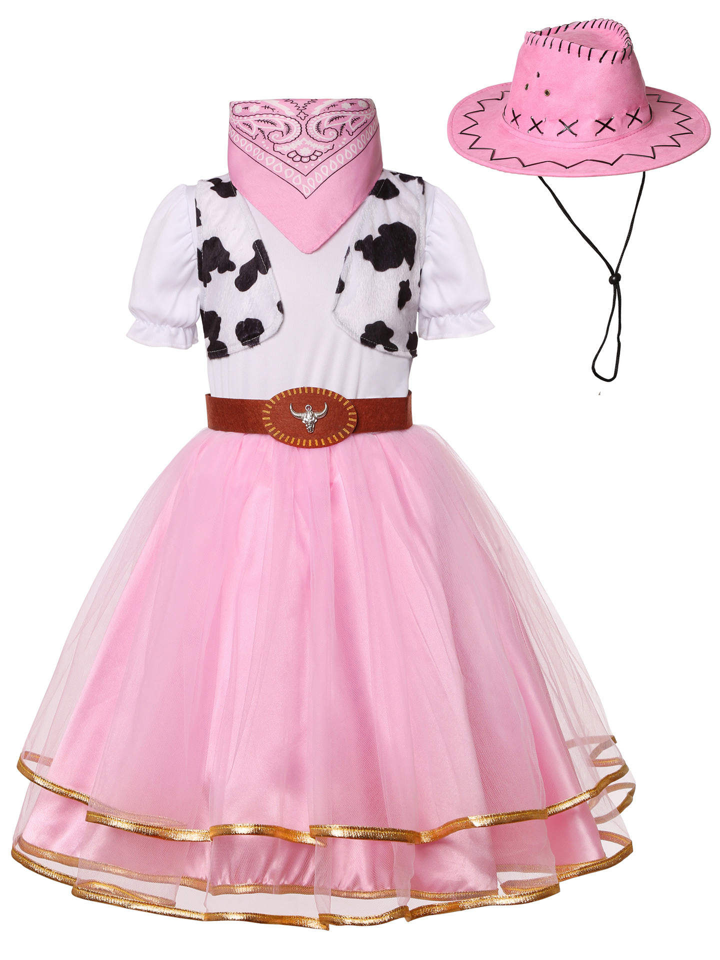 Children's denim skirt, fuchsia set, women's style, halloween, cosplay 4