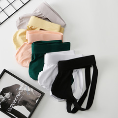 男士內褲 棉質鏤空性感潮低腰U凸囊袋彈力褲男內褲時尚花式內褲男