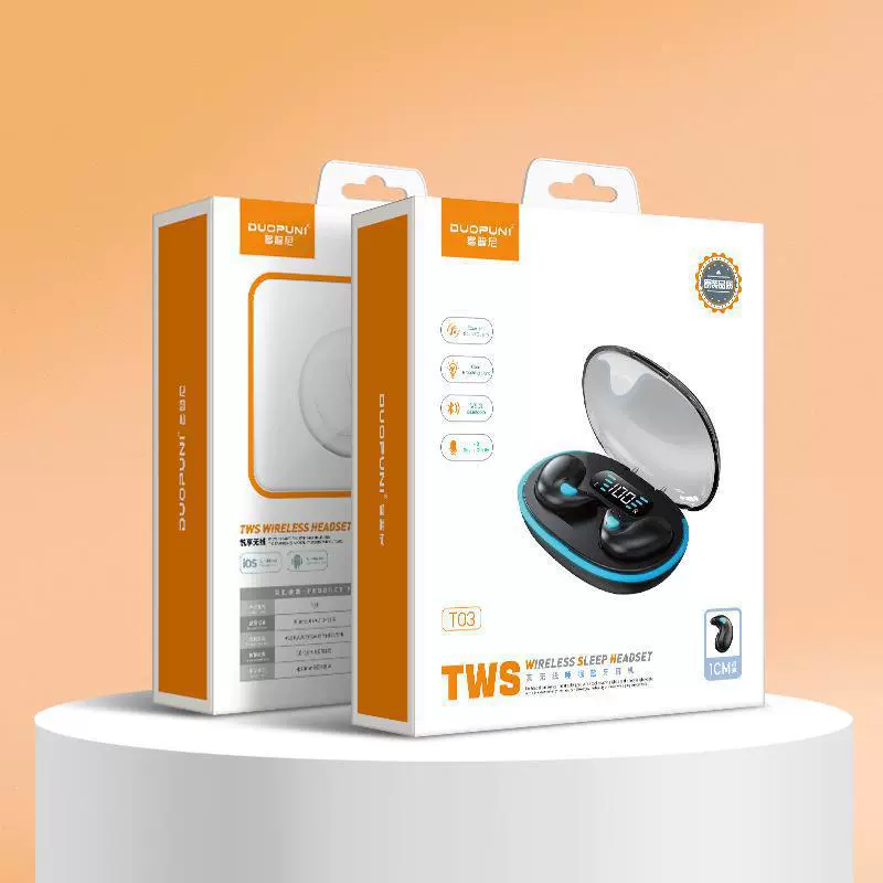 Наушники True Wireless прозрачные ультратонкие боковые вкладыши, двустороннее стерео, цифровой дисплей, TWS Bluetooth, вставные