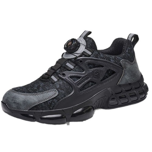 Men's Black Safety Shoes with Anti-Puncture, Anti-Breakthrough, Breathable Summer Safety Shoes, Anti-Odor, Anti-Slip, Wear-Resistant Construction Safety Shoes