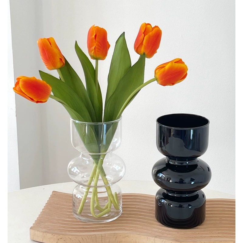 Glass transparent decorative flowers for living room, internet celebrity, high-quality style