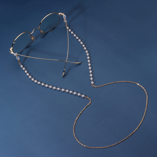 European and American cross-border jewelry, pearl handmade ball chain, glasses chain, women's fashionable temperament mask accessories