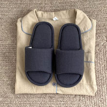 男女士简约华夫格春夏季居家鞋学生休闲日系吸汗时尚舒适棉布拖鞋