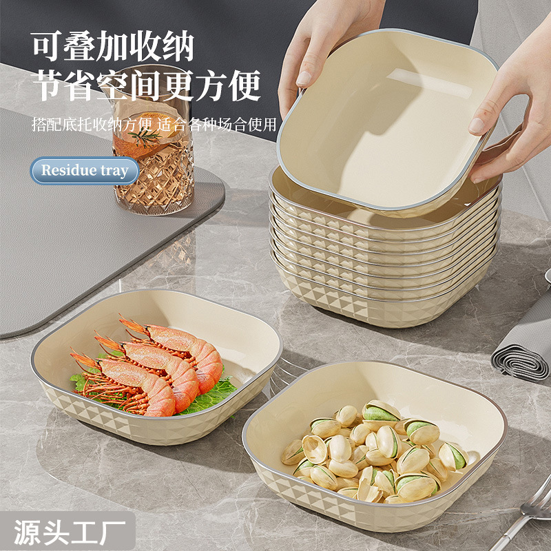 軽くて豪華なクリームの風は骨の皿の家庭の高顔の値の子供の食事の皿を吐きます。|undefined