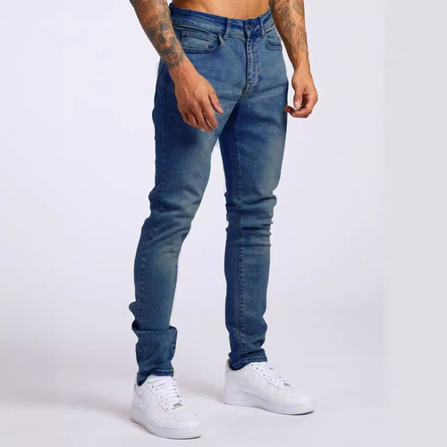New European and American AliExpress Jeans for Men, Cross-border Instagram Trendy Black Tapered High-Waisted Petite Denim Pants for Men