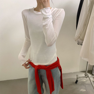 [Lovely] Shahe Spring New High-grade Top Women's Korean-style Clean Face Ear Mask Base Shirt Z6016