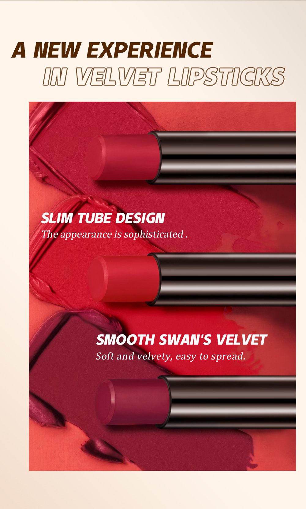 QIBEST Cross-border matte velvet matte lipstick does not stick to cups, does not fade, is easy to apply, moisturizes and lasts long, and is a lipstick for makeup undefined