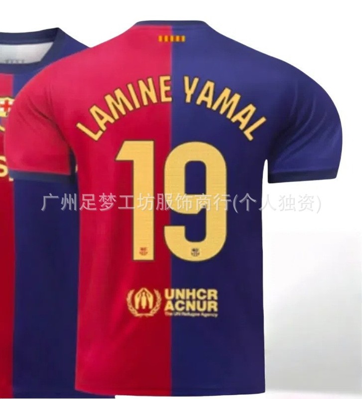 2425 バルセロナ ホーム ジャージ No. 19 ヤマール サッカー ジャージ No. 8 ペドリ 6 ガビ No. 9 レヴァーン プリント|undefined
