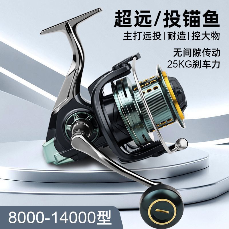 GEDILONG all-metal spinning reel with dual guide rods, high-performance waterproof bearings, and fishing line for long-distance casting GEDILONG all-metal spinning reel with dual guide rods, high-performance waterproof bearings, and fishing line for long-distance casting