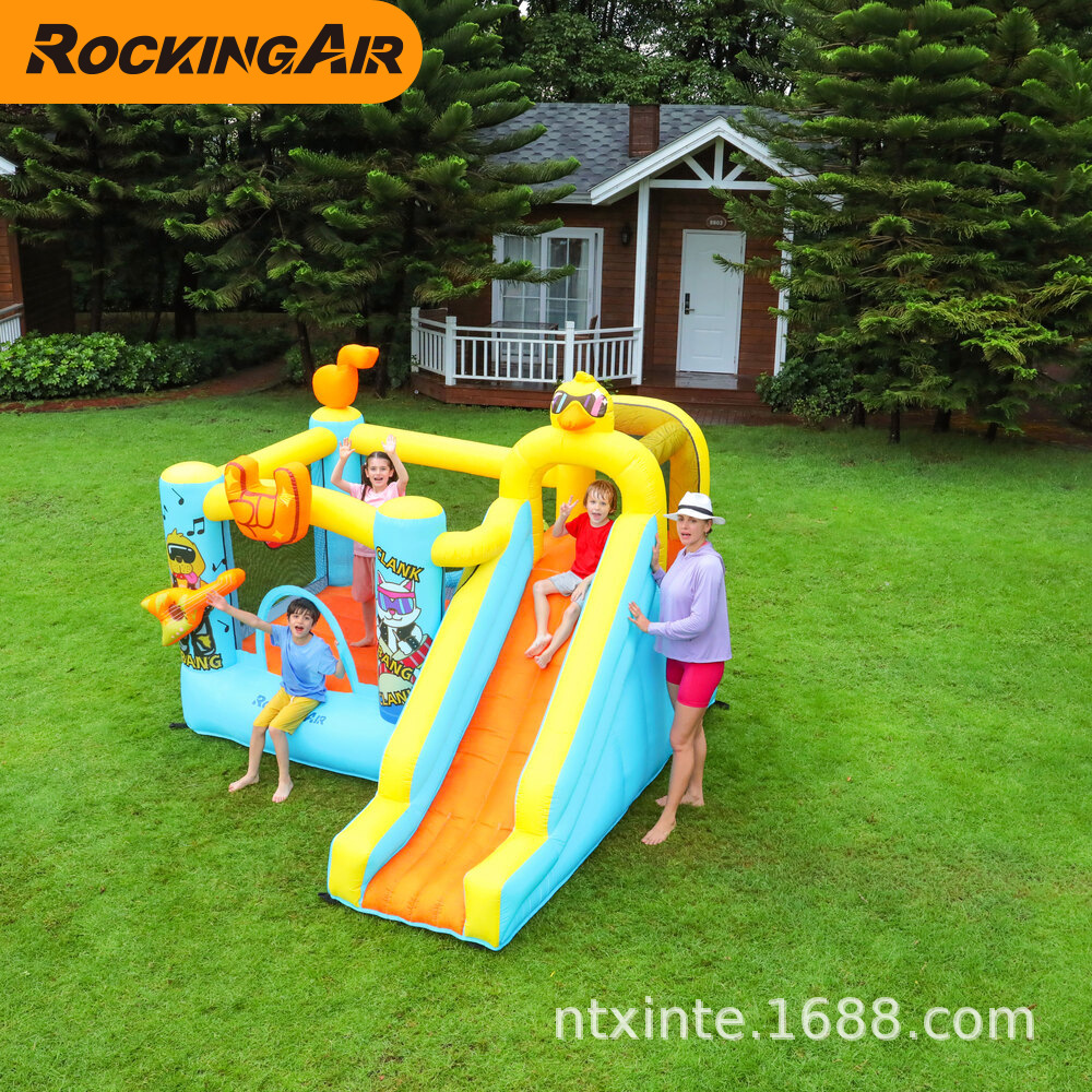 Hogar Oxford Tela Castillo inflable Gran pato amarillo Hogar Castillo inflable Fiesta para niños Castillo inflable para niños Niños