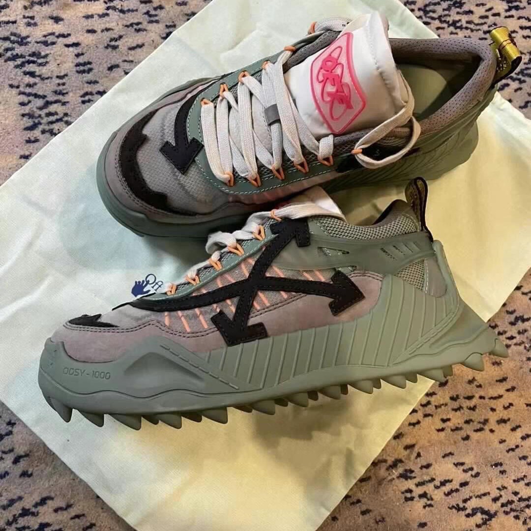 Putian Cross-Border Off-White Dad Shoes Ow Thick-Soled Height-Increasing Couple's Retro Casual Hiking Running Sneakers