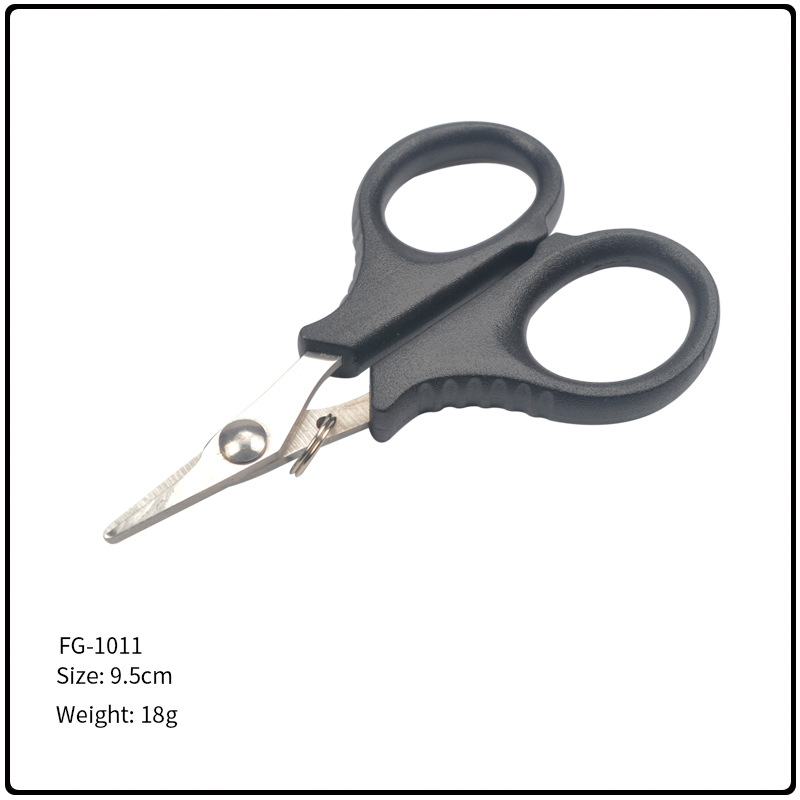 Acero inoxidable mini tijeras de pesca negro titanio color titanio línea de pesca tijeras/Luya alicates/Dalima línea Luya tijeras de pesca