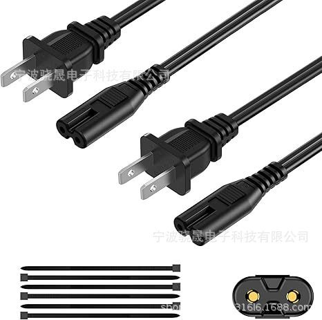 Ac Power Cord with 2 Plugs for Tv Power Cord, Replacement for Xsx, Xss, Ps3, Ps4, Ps5 Power Cords Ac Power Cord with 2 Plugs for Tv Power Cord, Replacement for Xsx, Xss, Ps3, Ps4, Ps5 Power Cords