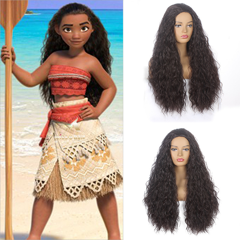 European and American wigs ocean Moana Moana fluffy Halloween cos anime dance wig factory wholesale