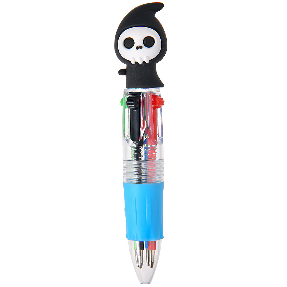 Serie de Halloween Bolígrafo de prensa de cuatro colores Mini bolígrafo lindo bolígrafo corto fácil de llevar Bolígrafo multicolor de la cuenta del estudiante